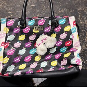 Betsey Johnson Colorful Lips Tote Bag